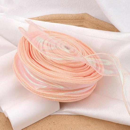 Sheer Tulle Ribbon 3.8 Yards Craft Decorative Ribbon Iridescent Tulle Ribbon Roll for Flowers Wedding Invitations Gift Wrapping