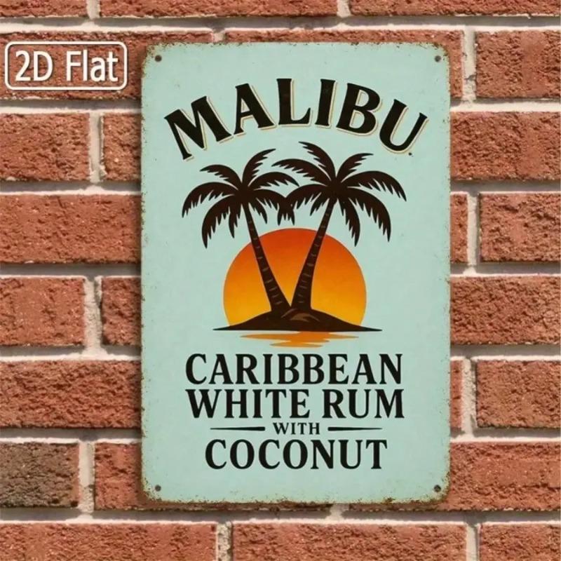 Vintage Tin Sign 8x12 Inch Tropical Beach Bar Art Decor