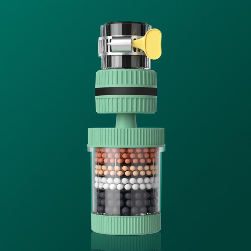 Universal 6-Layer Rotatable Faucet Filter: Detachable, Washable, Anti-Splash for Kitchen & Shower.