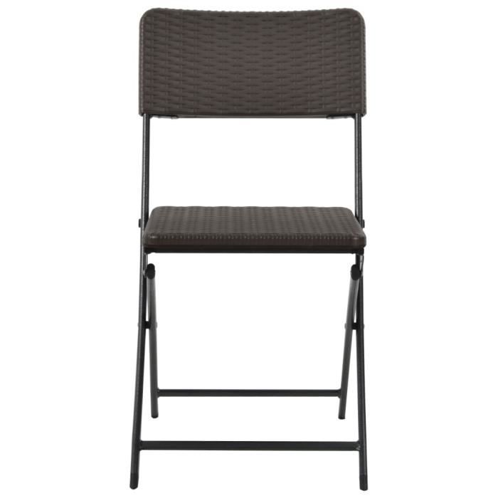 VidaXL Chaises pliables de jardin 2 pcs PEHD et acier