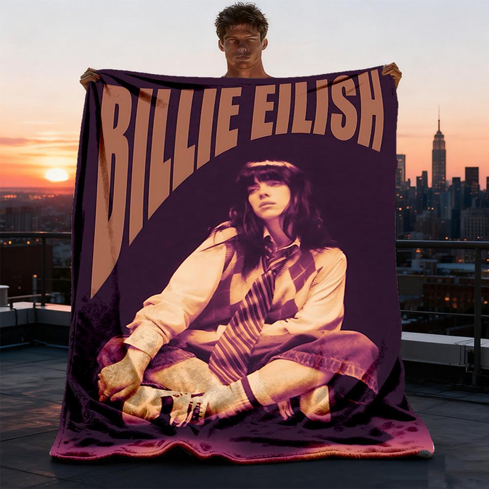 1 pezzo Billie Eilish Coperta Morbida da Esterno Ultra Morbida, Calda, Versatile e Facile da Curare per Campeggio, e
