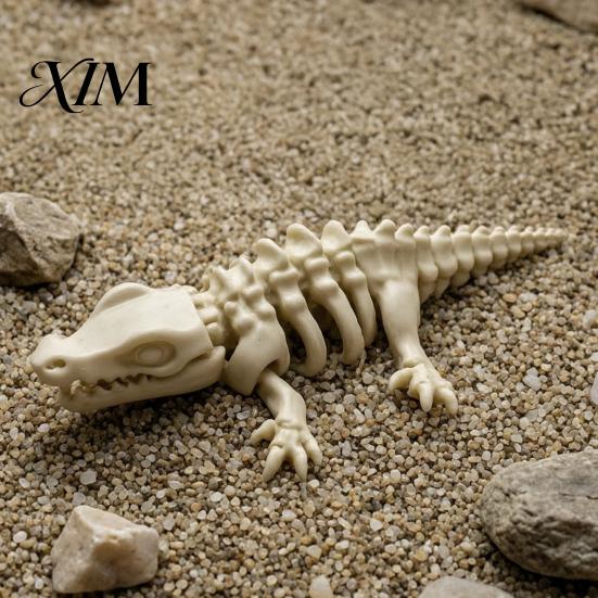 Creative 3d Printed Bone Crafts 5Pcs 3D Articulated Skeleton Dragon Ornament, Movable Joints Figurine, Simulation Fossils Craft Collectibles Flexible