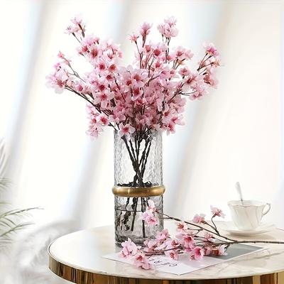 2Pcs Simulated Plum Blossom Branches | Fake Flower Branches for Home Decoration, Plastic Material