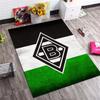 Borussia Monchengladbach Retro Color Block Logo Area Rug, Soft Non Slip Floor Mat for Football Fan Home