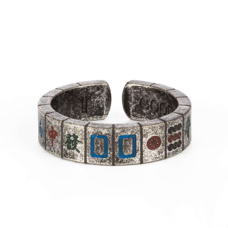 

Маджонг Тринадцать сирот Титановая сталь Регулируемое Унисекс Кольцо - Модный и Универсальный Аксессуар Size 10