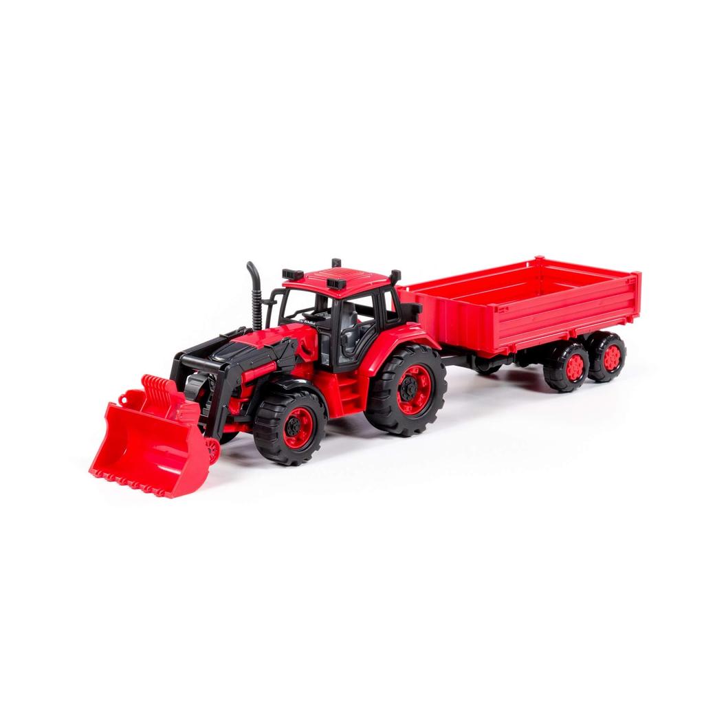 Wader  Traktor  "Belarus" Z Ładowarką I Przyczepą Czerwony