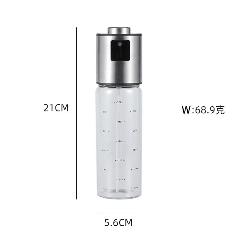 Stainless Steel Spray Oil Bottle with Glass, Hand-pressed Spray Oil Bottle, Oil Control Bottle, Kitchen Tools, Healthy Diet