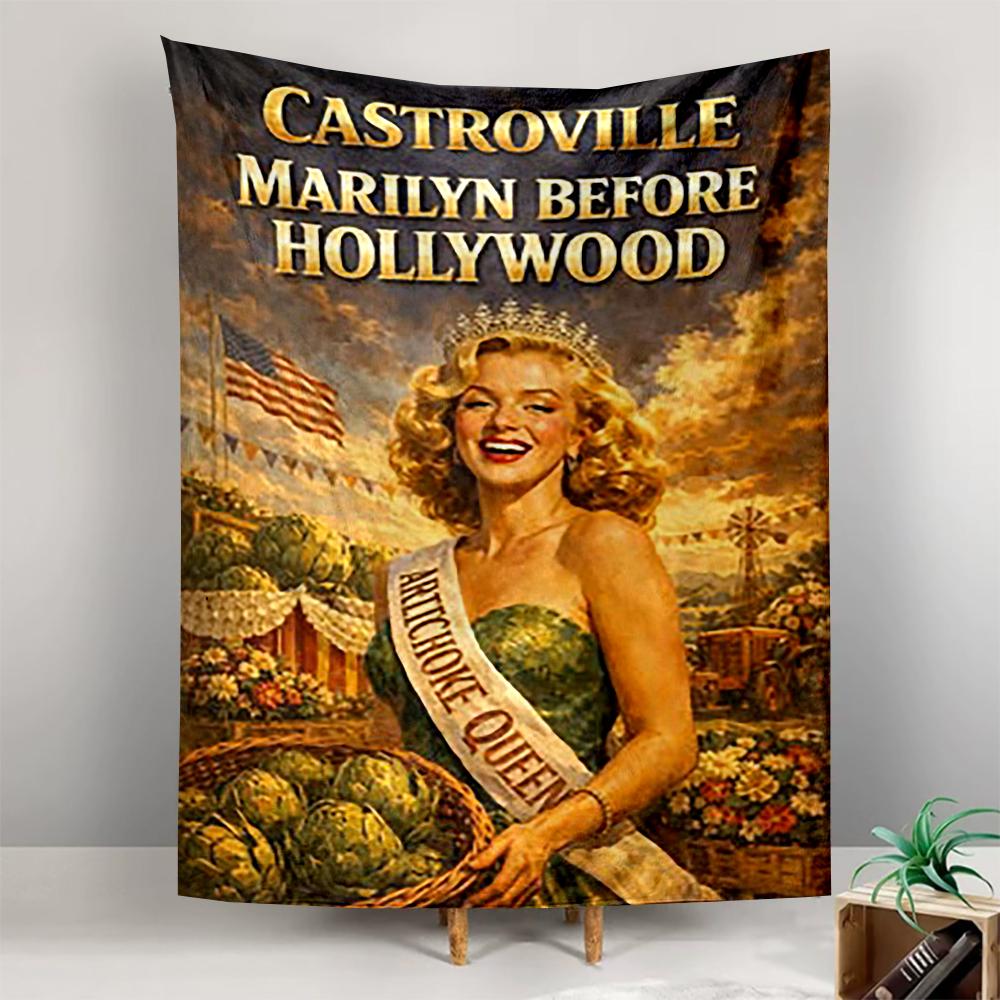 Tapestry Marilyn Monroe Before Hollywood Artichoke Queen Retro Painting Wall Hanging