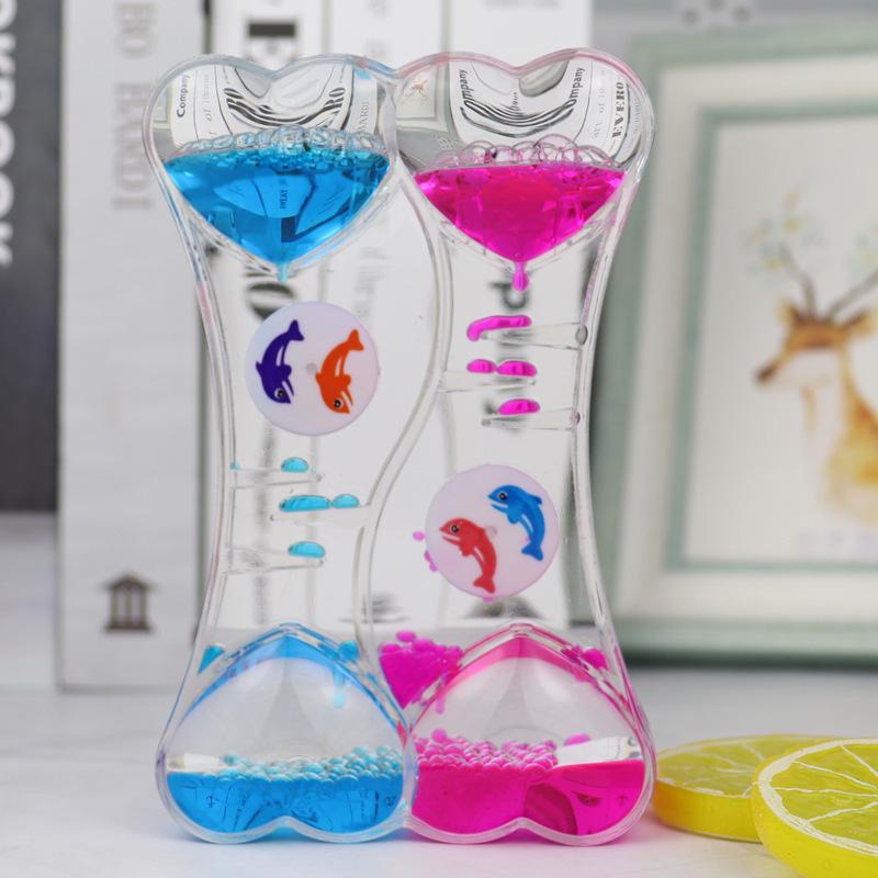 Zweifarbiger Flüssig-Sanduhr-Timer: Windrad Pfirsichherz Ornament - Perfektes Neujahrsgeschenk für Studenten