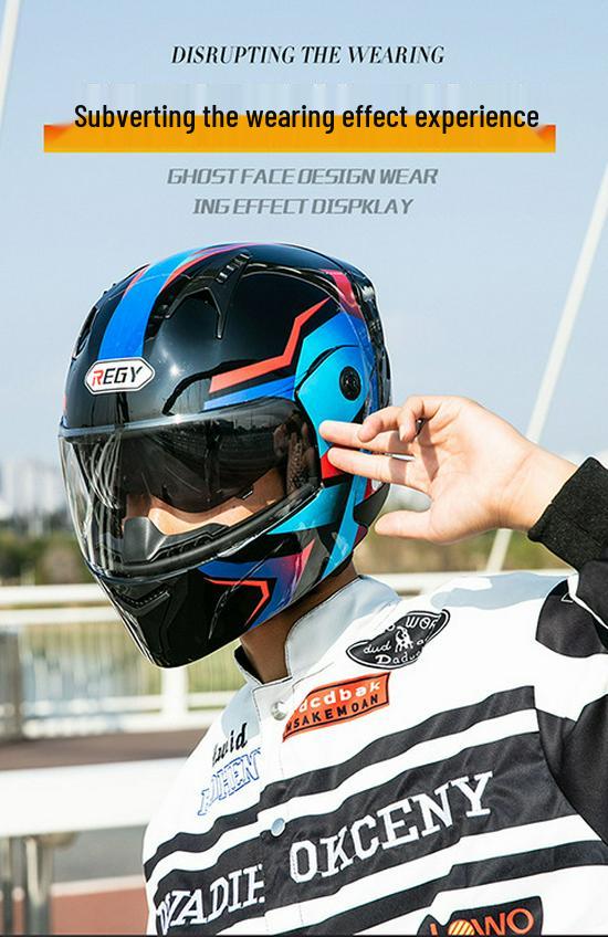 Bluetooth Double Visor Flip-up Motorcycle Helmet with 3C Certification