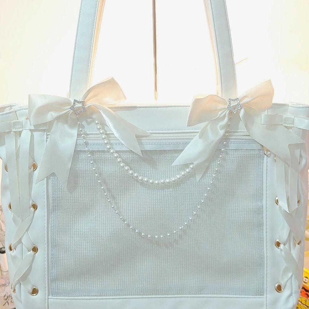 Ita Bag Schleifen Dekoration Y2K Mädchen Harajuku Band Schleife Perle Itabag DIY Anhänger Exquisite Dekorationskette Anstecknadel Lolita Zubehör