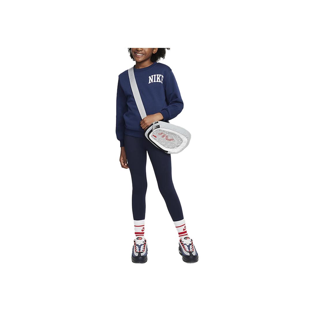 

Nike Sportswear Club Comfortable Breathable Long Sleeve Sweatshirt Kids tops Midnight-Navy White HJ3144-410 XS