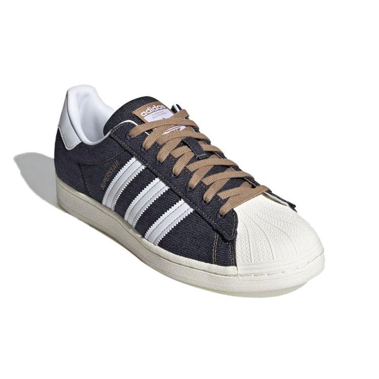 Adidas Originals Superstar Denim Durable Low-Top Sneakers Unisex Sneakers Denim-Gray GY2918