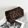 Große Damen Leopard Kosmetiktasche Kastenform Reißverschluss Make-up Tasche Reise Wasch-Make-up Organizer Beauty Case