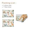 Bed Linen Set Of 3 Pieces For Garden Animals, With Two Pillowcases, Suitable For Bedroom (Cartoon, Garden, Decor)