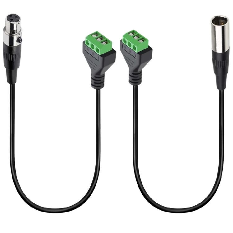 XLRs Female Male to 3Pin Terminals Block Adapter Cable for Sound Signal Transmission and Extension