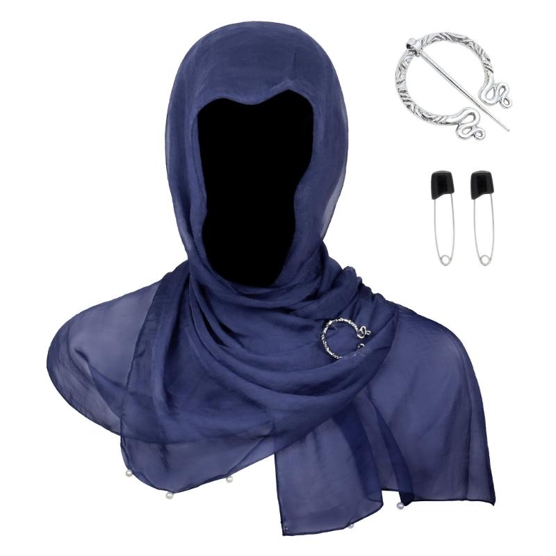 

Renaissances Style Adjustable Hooded Scarf Shawl Medieval Vikingly Themed Costume Accessory For Halloween Cosplay