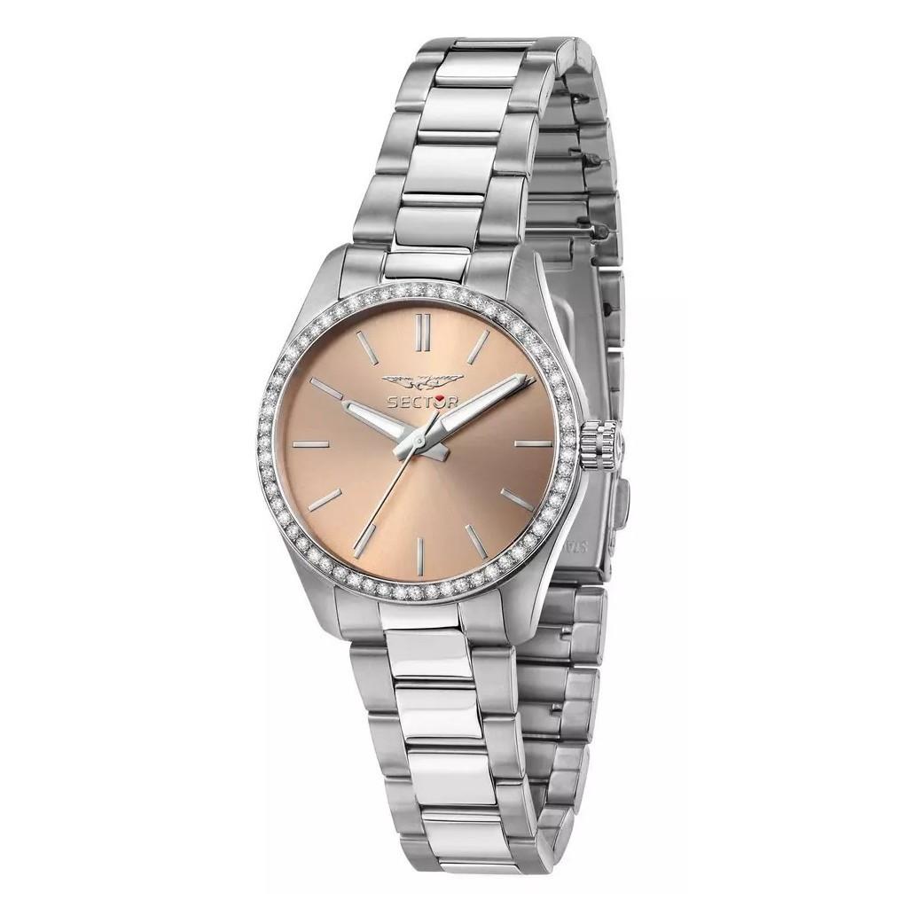 

Sector 270 Just Time Кристальные акценты Нержавеющая сталь Розовое золото Циферблат Кварцевые R3253578506 Женские часы