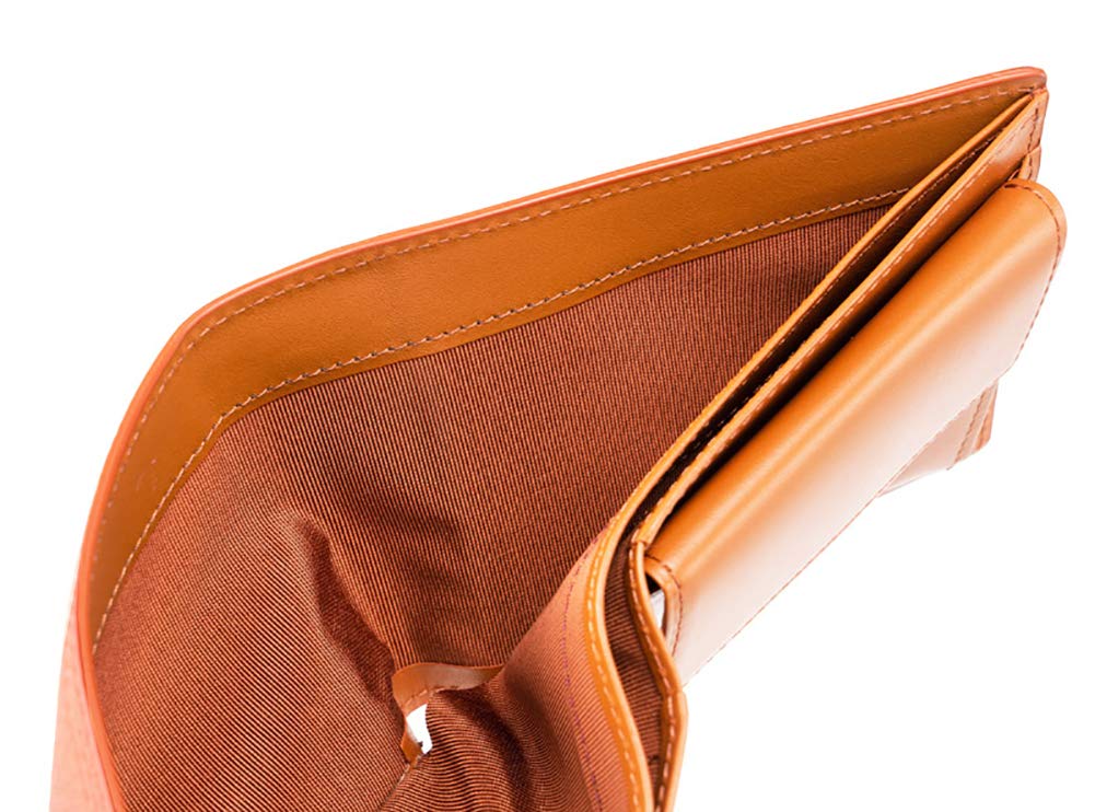 Cypris Lejute Bifold Wallet with Coin Purse and Bill Day Birthday Boyfriend 8761 Compartment, Leather, Men's Gift, Father's Gift, Gift, Gift, Orange,