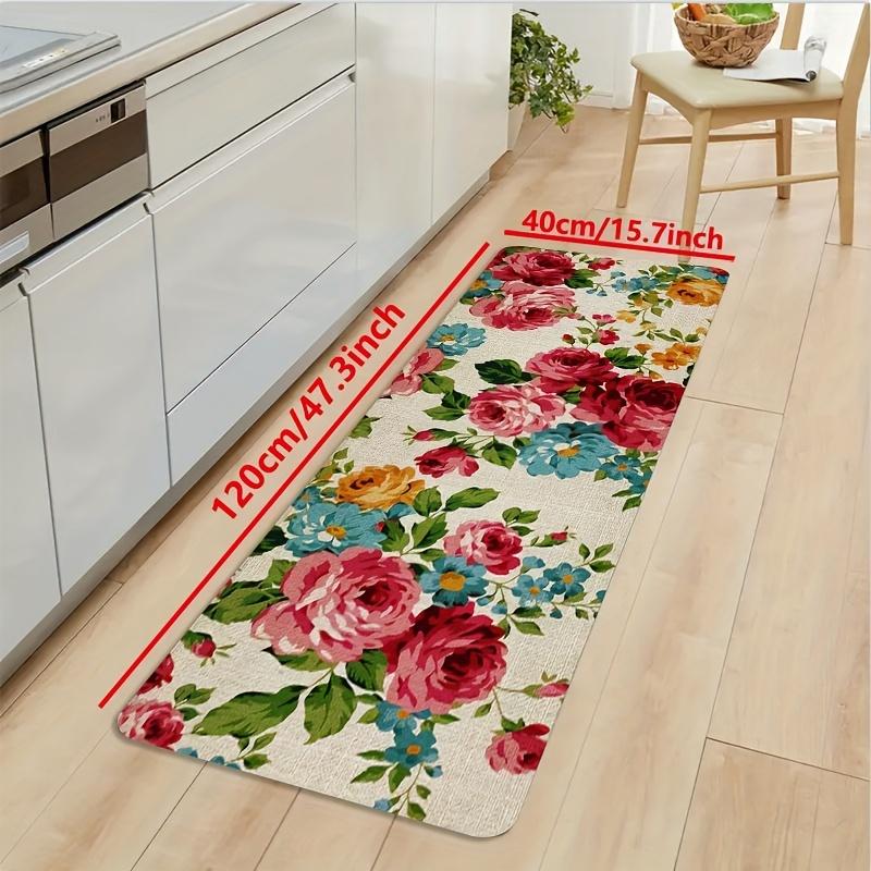 1 Uds. Alfombra con estampado Floral romántico de rosas, felpudos lavables antideslizantes para puertas, alfombras de bienvenida de entrada bohemias, alfombra decorativa para el Día de San Valentín