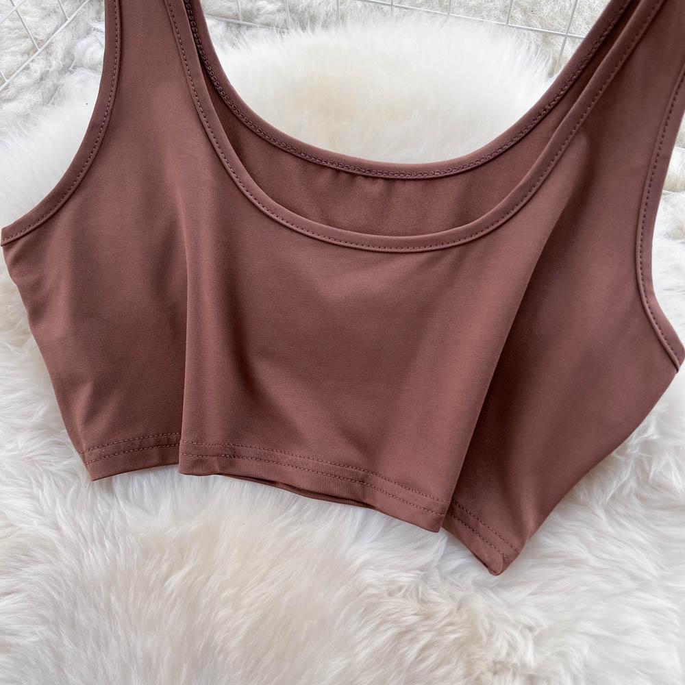 Two-Piece Suit Women's Summer Small Camisole High Waist Drawstring Slit Bag Hip Skirt