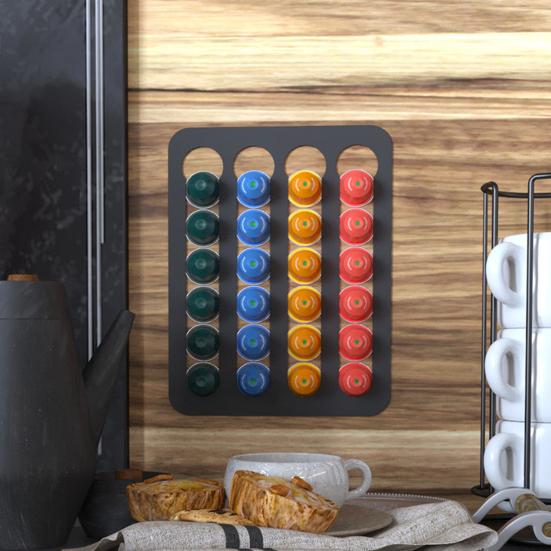 Koffiecapsule Opbergrek Grote Capaciteit Meerlaags Ontwerp Sterke Draagkracht Gemakkelijk Schoon te Maken Koffiepads Houder Wandmontage Organizer