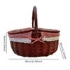 Picnic Basket Storage Serving Beach Rural with Washable Liner Portable Camping Outdoor