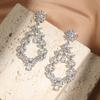 ZAKOL Luxury AAA Cubic Zirconia Long Drop Earrings Big Size Wedding Bridal Earring for Women