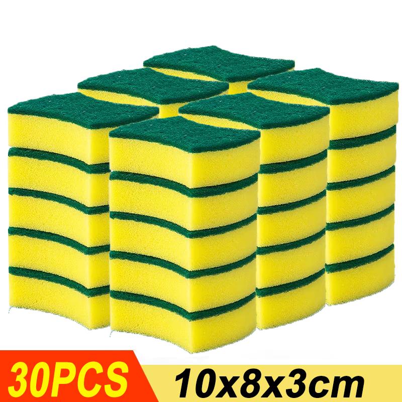 100/5pcs Kitchen Dishwashing Sponge Cleaning Rub Pot Rust Stains Removing Tableware Brush Scrub Sponges Scouring Pad Wholesale