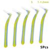 Lot de 5 brosses interdentaires en silicone en forme de L pour retirer les cure-dents, outils de nettoyage buccal multicolores, fournitures de matériel dentaire