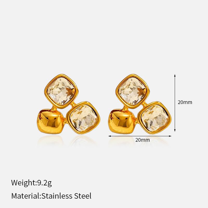 

INS Gold Titanium Steel Earrings For Women Luxury Premium 18K Stainless Steel Stud Earrings Minimalist Unique Ear Jewelry 1