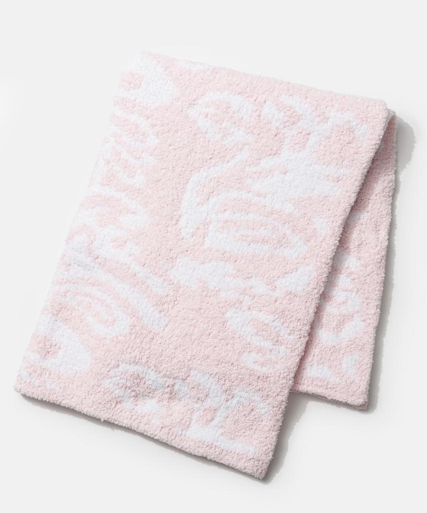 Blanket HALF [Kashiwear] BBCH-DSK01 THROW-DAMASK PINK/WHITE [Item]