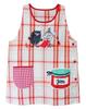 Dyna Works Moomin Love Side Two for Nursery Teachers Orange Apron, "I Moomin" Series, Buttons, Pockets, (Stinky Check, Red)