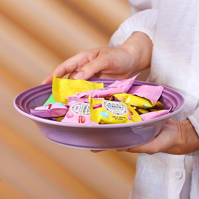 Nordic Lucky Rainbow Ceramic Plate, Creative Internet Celebrity Large Capacity Home Plate Fruit Baked Rice Plate
