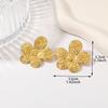 Vintage Elegant Gold Color Hollow Flower Stud Earrings For Women Design Irregular Piercing Earrings Party Jewelry Gifts
