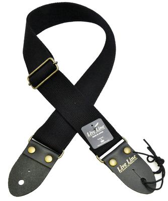 LIVE LINE AC Material Regular Type Guitar Strap LS1800CBK (Black)