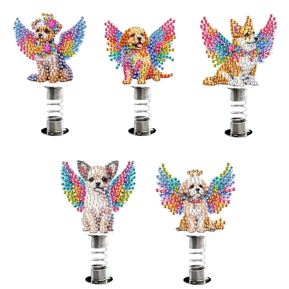 2D/Flat Animal DIY Diamond Painting Shake Car Ornaments Spring Car Dashboard Decor Rearview Mirror Decor for Car Interior Decors