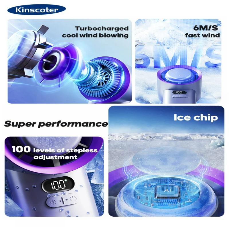 Portable Handheld Turbo Fan Adjustable Personal Mini Fan 100 Gears Infinitely Adjustable Small Usb Mini Desktop Cooling Fan Outdoor 3600mah