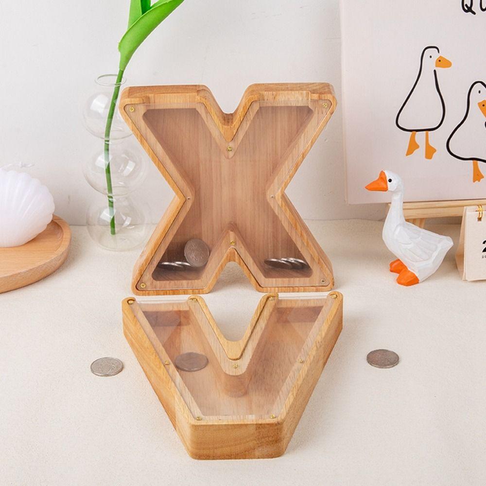 

Desktop Ornament Double Sided 26 Letter Home Decor Crafts Money Saving Box Storage Box Piggy Bank B