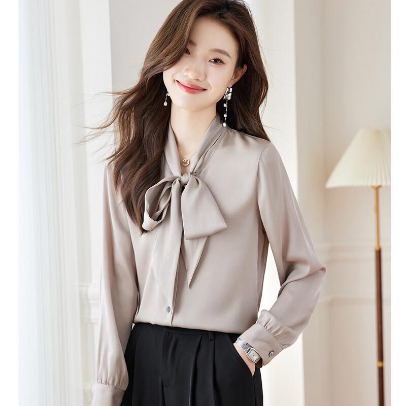 Srcr Women s Silk Blend Bow-Tie Blouse 2XL