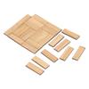 24pcs Dollhouse Floorboard Bamboo Rectangular Elegant Dollhouse Miniature Flooring Decoration Accessory