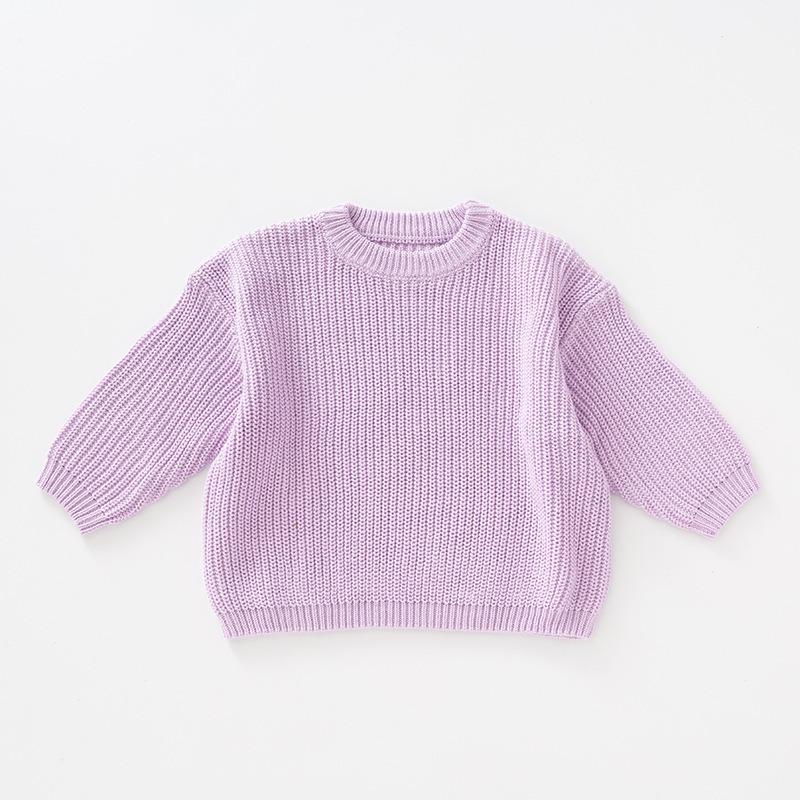 Newborn Baby Girl Boy Knitted Long Sleeve Autumn Winter Sweater Solid Loose Pullover Casual Kids Clothes