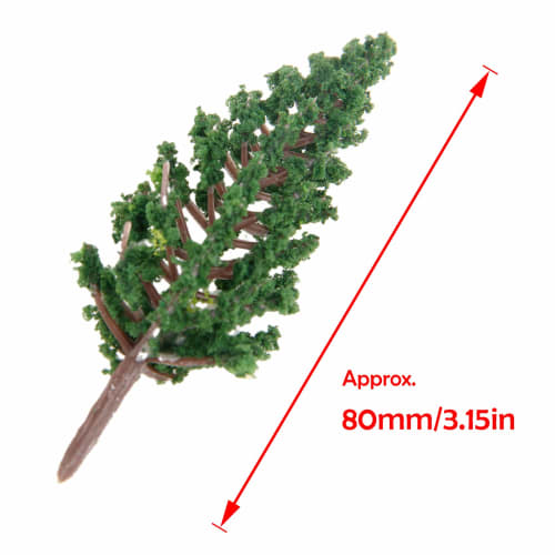 Set of 50 Pine Trees, Model Trees for Dioramas, Railway Models, Architectural Models, Miniature Garden Scenery Collection, Approx. 78mm