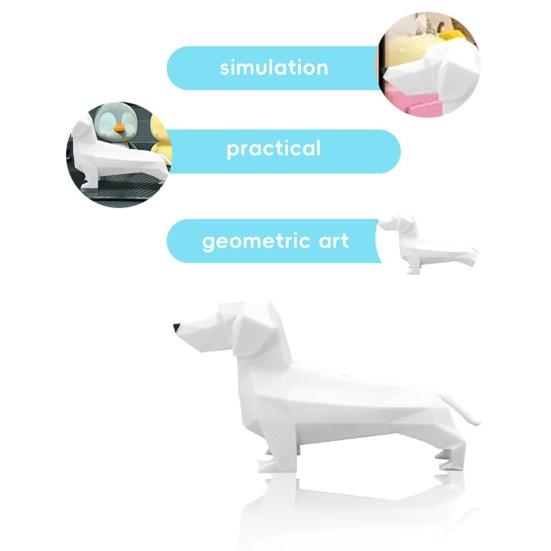 Carving Dachshund Figurine Geometric Dog Statue Animal Sculpture Home Office Desktop Bookshelf Decoration Ornament