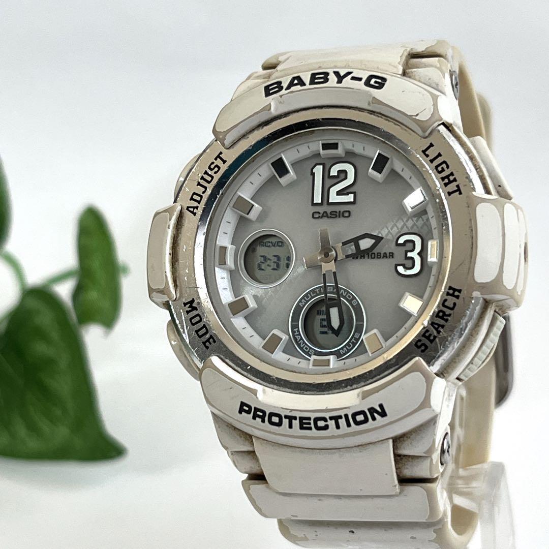 

[Б/У] Часы Casio Baby-G Radio Solar, Белый циферблат, Мужские, BGA-2100