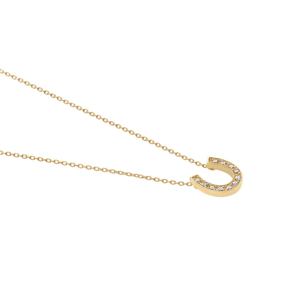 Necklace K18 Yellow Gold Diamond Horseshoe AGVN603240DI [Vendome Aoyama] [Official]