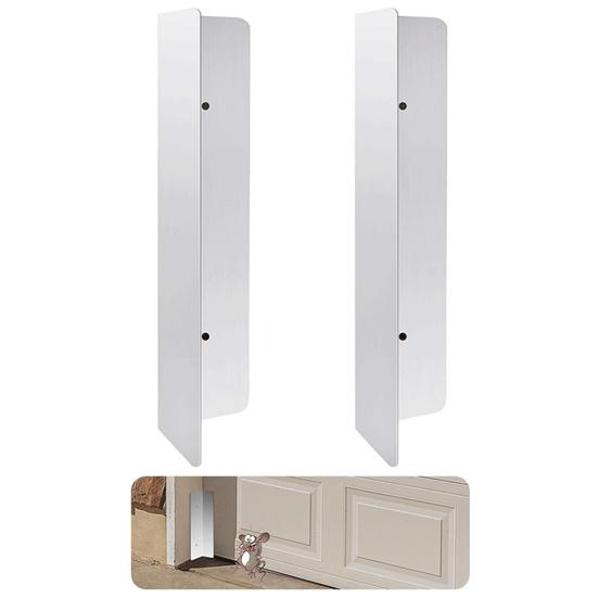 2 Peças Protetores de Vedação de Aço Inoxidável em Forma de L para Portas de Garagem contra Ratos Resistentes à Ferrugem de Alta Resistência