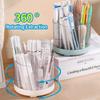 360°Rotating Makeup Brush Storage Box Large Capacity Detachable Pen Holder Desktop Cosmetic Storage Organizer Brush Holder