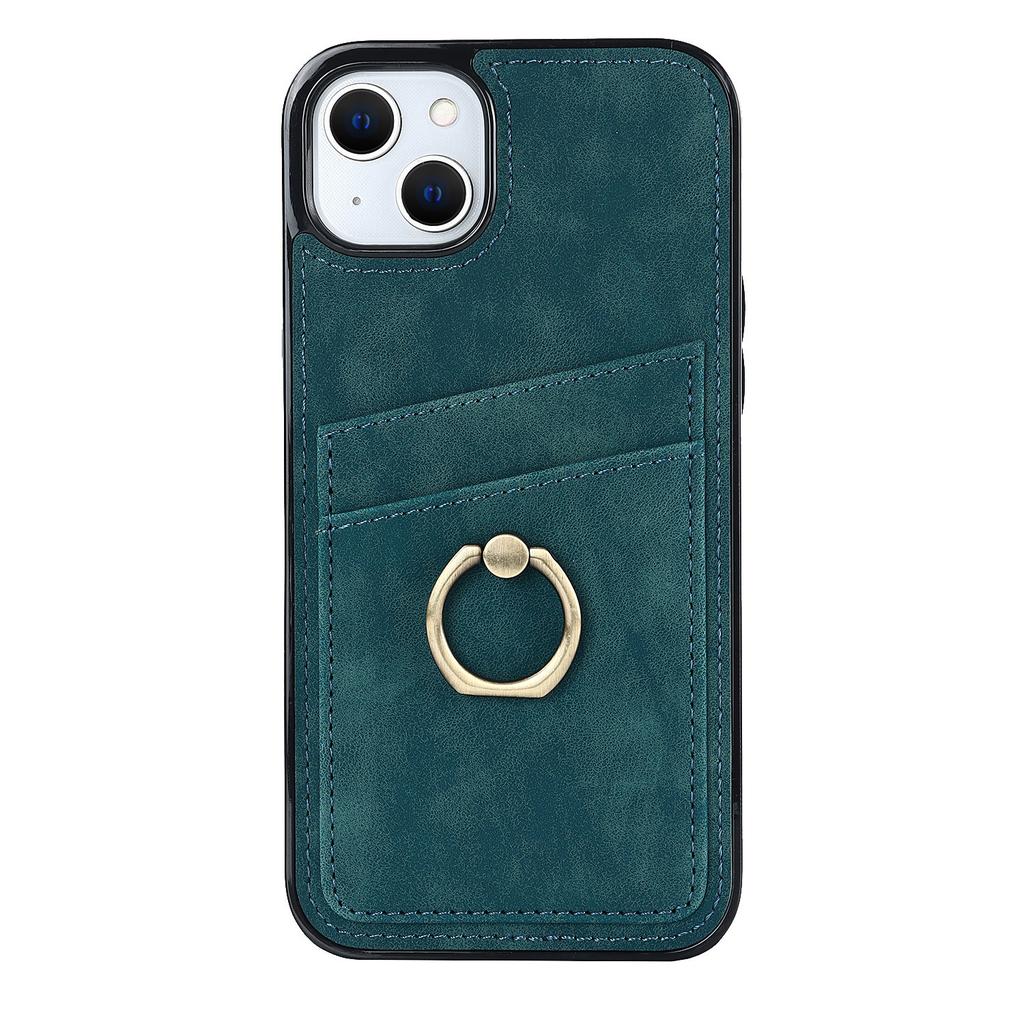 Cards Pocket Wallet Phone Case for iPhone 16 Pro Max 15 Plus 13 12 11 Pro 14 SE 2022 Leather Ring Holder Kickstand Back Cover