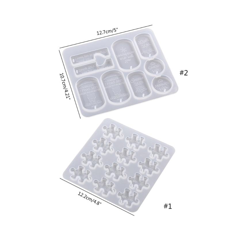 Aromatherapy Tablets Silicone Mold Puzzle Shape Resin Mold Keychain Charm Epoxy Casting Mold Rectangle Tags Molds DIY